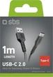 Кабель SBS USB Type A - USB Type-C 1 м Black (TECABLETYC1KPOS) - зображення 3