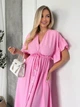 Льняное платье с оборками L-XL Розовое (50796) - изображение 3