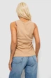 Майка женская однотонная в рубчик, цвет бежевый, XL, 244R8390 - изображение 4