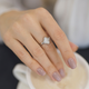 Серебряное кольцо в стиле Van Cleef с фианитами, 925 проба, покрытие родий, 15.5 размер - изображение 2