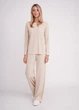 Женский комплект из ангоры Giulia SWAGGIT 5343/280 S, Beige, лонгслив и брюки, трикотажный, с узором, бежевый - изображение 1