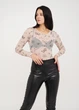 Жіноче боді із сітки з довгими рукавами Giulia Tatoo 3102/07 S/M Multicolor-beige tatoo - зображення 4