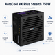 Блок живлення AeroCool VX Plus Stealth 750W ATX вентилятор 120 мм Black (ACPN-VS75AEY.12) - зображення 2