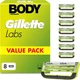 Сменные картриджи для бритья (лезвия кассеты) Gillette Labs BODY Intimate 8 шт. для интимных зон и тела - изображение 1