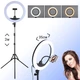 Кільцева LED-лампа світлодіодна Ring Light ZB-R14 з тримачем для телефона селфі кільце блогера 35 см 36 Вт + штатив 2 м - зображення 1