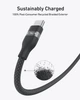 Кабель Anker Upcycled-Braided USB-C - USB-C (M/M), 240W, 0.9 м, Black (A82E2H11) - изображение 3