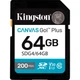 Карта памяти Kingston SDG4 64GB Canvas Go! Plus SDXC Class 10 UHS-I 4K для камеры и видео (SDG4/64GB) - изображение 1