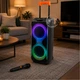 Акустична Bluetooth колонка PartyBox 40Вт з бездротовим мікрофоном та RGB підсвіткою, портативна акумуляторна аудіосистема 2×8 дюймів з телескопічною ручкою та з колесами для дому та відпочинку на природі, TTD-2821 - зображення 1