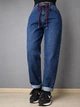 Джинси жіночі Vanver 2110 Mom Jeans банани на резинці великі розміри 36 сині - зображення 1