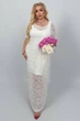 Вечірня сукня Defile батал 0201 гіпюрова з підкладкою біла 58-60 - зображення 5