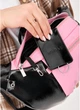 Большая женская поясная сумка бананка из натуральной лакированной кожи SAMBAG Черно-розовая (5631038721) - изображение 9