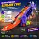 Автовоз Динозавр-Трансформер с парковкой для Машинок 2 в 1 и Гоночной Трассой, Контейнер на 18+ Машинок, 2 Машинки в Комплекте - изображение 5