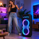 Портативная акустика ZXX-1510 / Караоке колонка 100Вт / Переносная акустическая колонка с LED подсветкой + 2 микрофона / Двойная 10-дюймовая акустическая переносная колонка - зображення 3
