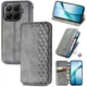 Чехол Deexe Rhombus Wallet для Xiaomi 17T - Grey - изображение 1
