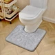 Коврик в туалет Stone Memory form 60х50см с вырезом стильный, антискользящий, водопоглощающий Св.серый - изображение 6