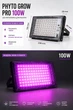 LED-фітолампа для рослин PHYTO GROW PRO 100 Вт зі штативом рожево-фіолетове світло кабель 1,5 м - зображення 4