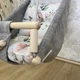 Дитяча гойдалка Сіра 2 в 1 "Колібрі", гойдалка - гамак підвісна, дерев'янна гойдалка для дівчинки - изображение 3