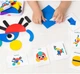 Монтессорі головоломка дерев'яний танграм Shapes Puzzle геометричні фігури пазли для дітей головоломка дерев'яна мозаїка логічна настільна гра розвиваюча іграшка навчальні картки форми тварини предмети STEM сортер 2 металеві коробки для зберігання - изображение 7