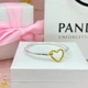 Срібний браслет Pandora Pandora із застібкою-серцем Pandora Moments 569539C00 (18) - зображення 6