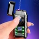 Запальничка дворежимна подарункова на зарядці від USB газова турбо + електроімпульсна з підсвіткою та індикатором акумуляторна юсб - зображення 3