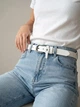 Ремень женский из натуральной кожи Weatro zhin-kit-23k-0073 110 см Белый (3090334381) - изображение 2