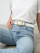 Ремень женский из натуральной кожи Weatro zhin-kit-28k-0097 105 см Белый (3090416180) - изображение 2