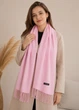 Жіноча шаль-палантин Cashmere з бахромою. 200*70см рожева - зображення 1