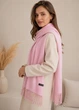 Жіноча шаль-палантин Cashmere з бахромою. 200*70см рожева - зображення 2