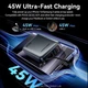 Батарея универсальная Vention 20000 mAh 45W Mini with Built-in USB-C Cable Gray (FHGH0) - изображение 6