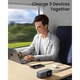 Батарея універсальна Ugreen 20000mAh 130W Nexode Smart Display with Built-in Cable (PB723 55365B) (PB723 55365B) - зображення 2