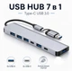 Хаб Type-c USB 3.0 MultiHub 7в1 юсб HUB перехідник 7 в 1 - зображення 1