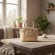Сумка женская тоут бежевая из экокожи модная вместительная сумка shopper casual - изображение 2