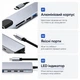 USB HUB 8-в-1 Type-C з HDMI 4K, PD 87W, RJ45, USB 3.0, SD/TF – Алюмінієвий адаптер-концентратор, хаб, Сірий - изображение 3