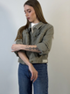 Кроп-жакет коттоновый М-3xl Хаки 541х/XL - изображение 9