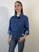 Кроп-жакет коттоновый S-3xl Темный джинс 541Nтд/S - изображение 1