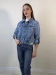 Кроп-жакет коттоновый S-3xl Светлый джинс 541Nсд/L - изображение 7