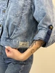 Кроп-жакет коттоновый S-3xl Светлый джинс 541Nсд/L - изображение 8