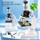 Детский микроскоп Science Microscope 1200X, обучающий STEM-набор для биологических опытов, с LED-подсветкой и аксессуарами, белый - изображение 5