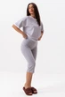 Піжама (футболка + бриджі) жіноча бавовняна BARWA garments 0399/108 L Сіра меланж (2113991083100) - изображение 8