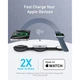Зарядное устройство Anker MagGo Wireless Charging Pad 15W 3-in-1 Foldable Black (B25M8H11) - изображение 3