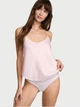 Жіноча сатинова піжамна майка Victoria's Secret M Рожева (В смужку) - изображение 1