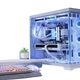 Корпус SAMA Q96 для ігрового комп'ютера з двома камерами, білий, з аквариумом, для прибережного використання, двостороннє загартоване скло/передня панель вводу/виводу/більшість форматів E-ATX/водяне охолодження 360 мм/10 позицій для вентиляторів - изображение 1