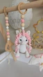 Підлоговий мобіль BABY GYM з іграшками, стійка Монтессорі, тренажер для немовлят, Єдинорожки - зображення 2