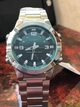 Мужские часы Casio AMW870 серый-зеленый - изображение 2