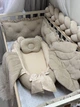 Кокон для новонародженого велюр з крилами беж однотон - зображення 2