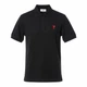 Мужская футболка-поло Ami Paris Ami De Coeur small logo Polo Shirt черная размер M (AP12003.1M) - изображение 1