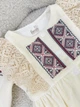 Дитяча сукня-вишиванка з пов'язкою Family Tradition велюр з вишивкою та мереживом 86 см айворі Перепілочка - зображення 2