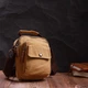 Компактная мужская сумка из плотного текстиля Vintage 22222 Песочный - изображение 7