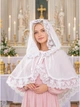 Женская накидка-палантин в храм Family Tradition шифон с кружевом 50 см белая Нежный цветок - изображение 2