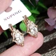 Серьги Xuping Jewelry длина 2см ширина 1см медицинское золото позолота 18К с1697 - изображение 5